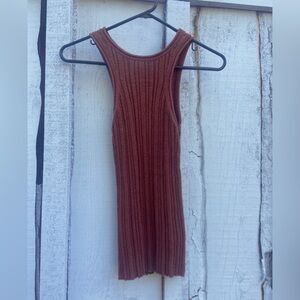 Anthropologie Ribbed Racer Front Fitted Tank